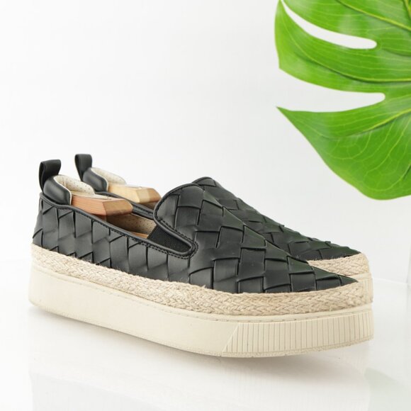 Franco Sarto Womens Hydee Slip On Shoes Size 10 Black Woven Platform Flats Vegan - Picture 12 of 12